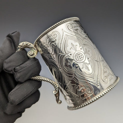 1864年 英国アンティーク 純銀(925シルバー) マグカップ 154g Robert Harper